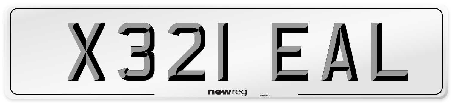 X321 EAL Number Plate from New Reg